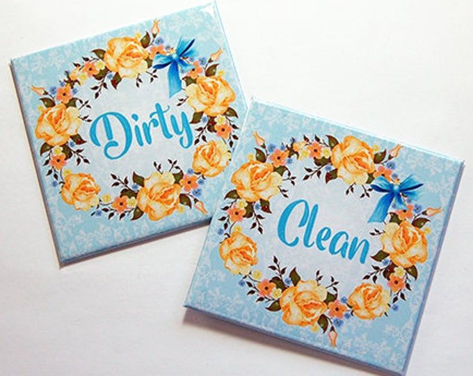 Flower Magnet, Clean Dishes Magnet, Dirty Dishes Magnet, Dishwasher ...
