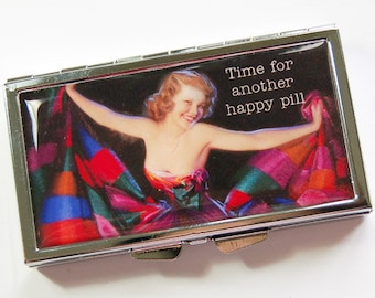 Pastillero 7 días, Pastillero 7 días, Happy Pill, Pastillero retro, Pastillero, 7 secciones, Pastillero, Pastillero, pastillero divertido (3949)