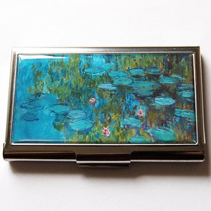 Monet Water Lily Business Card Case, Fine Art Business Card Holder For Purse (5593)