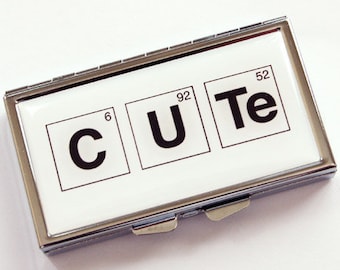 Cute 7 day pill case, travel Pill case, 7 day pill box, Periodic Table, pill case for purse  (3964)