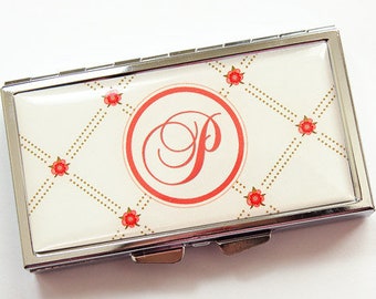 Monogram Pill case, 7 day, 7 sections, Pill box, Pill case, Monogram, Personlized Pill Case, Custom Pill Case, Kellys Magnets (3857)