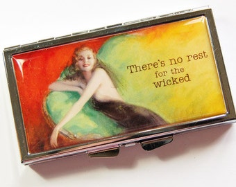 7 day pill case, Retro pill case, Retro, 7 day pill box, Pill container, Pill case, funny pill case, Pill box, 7 sections, wicked (3944)