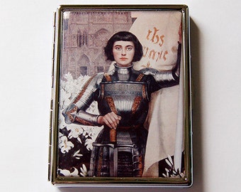Joan of Arc Cigarette Case, Slim Cigarette Case, Joan of Arc, Cigarette Holder, Cigarette box, classic cigarette case, gift under 20 (6055S)