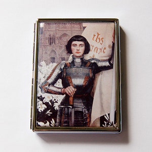 Joan of Arc Cigarette Case, Slim Cigarette Case, Joan of Arc, Cigarette Holder, Cigarette box, classic cigarette case, gift under 20 (6055S)