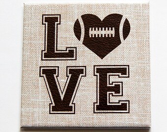 Love Football, Football Magnet, Kitchen Magnet, Fridge magnet, Magnet, Square Magnet, Gift for him, Football Lover, Fathers Day (5421)