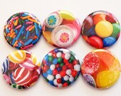 Candy Magnets, Magnets, button magnets, Kitchen Magnets, Locker Magnets, Food Magnets, magnet set, Candy, bright colors (3453)