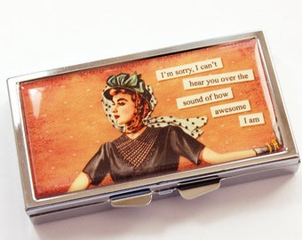 Funny Pill Box 7 Day, How Awesome I Am Pill Case for Her, Travel Pill Box for Purse  (3842)