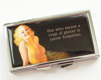 Never Forgotten 7 day pill case for Purse, Funny Travel Pill box (3931)