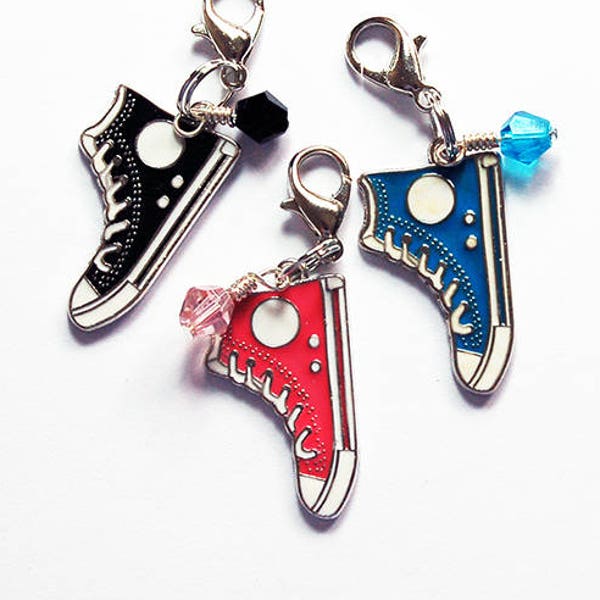 High Tops zipper pull, Running Shoe Zipper Charm, Purse Charm, Zipper Pull Charm, Cute zipper pull, Stocking Stuffer, Gift for kids (8514)