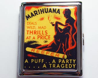 Funny Cigarette Case, Retro cigarette case, cigarette case humor, Medicinal cannabis case, Marijuana case, cigarette box, weed (4883C)