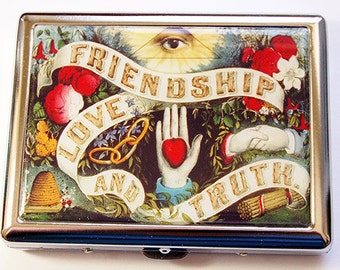 Cigarette box, Cigarette Case, Retro cigarette case, Cigarette Holder, Eye of Providence, Friendship, Love, Truth, Victorian (5168C)