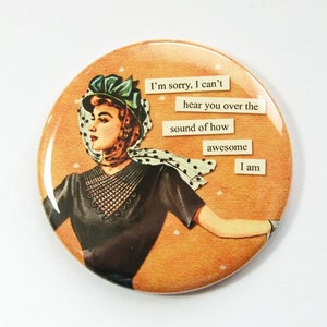 Funny mirror, Pocket mirror, glass mirror, mirror, purse mirror, Gift for her, humorous mirror, awesome, i am awesome (3547)