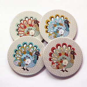 Thanksgiving Coasters, Turkey Coasters, Happy Thanksgiving, Coasters, Hostess Gift, Thanksgiving Decorations, Turkey (6008)