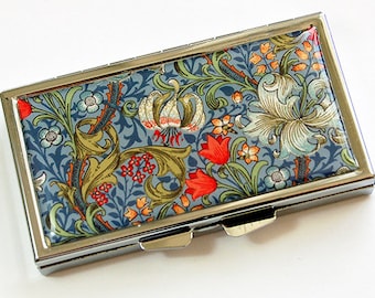 Flower pill case, Pill case, 7 day pill box, Pill Container, 7 sections, 7 day, Pill Box, Venetian Design, Blue, Venetian Print (4529)
