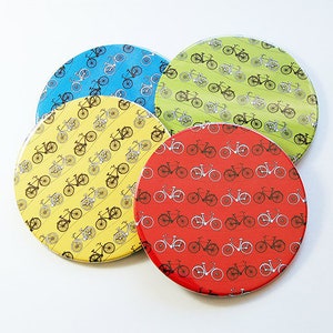 Bicycle Coasters, Cycling Coasters, Drink Coasters, Coasters, Barware, Hostess Gift, Housewarming Gift, Bright Colors, Bicycle 5089 image 1