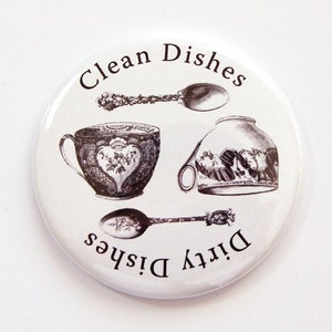 Clean Dishes, Dirty Dishes, Magnet, Dishwasher magnet, kitchen magnet, clean dishes magnet, Kitchen, KellysMagnets (3782)