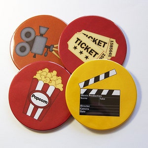 Movie Coasters, Coasters, Wine Coasters, Drink Coasters, Tableware, Housewarming Gift, Hostess Gift, Movie Night, Tableware 5019 image 1