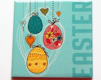 Easter Magnet, Easter Egg Magnet, Magnet, Fridge magnet, Easter Eggs, Easter magnet, Easter basket gift, Easter gift, blue, pink (7393)