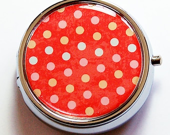 Princess Pill Box Pill Container Gift for her Polka Dots 2135 mint case Pill Case Princess Candy container