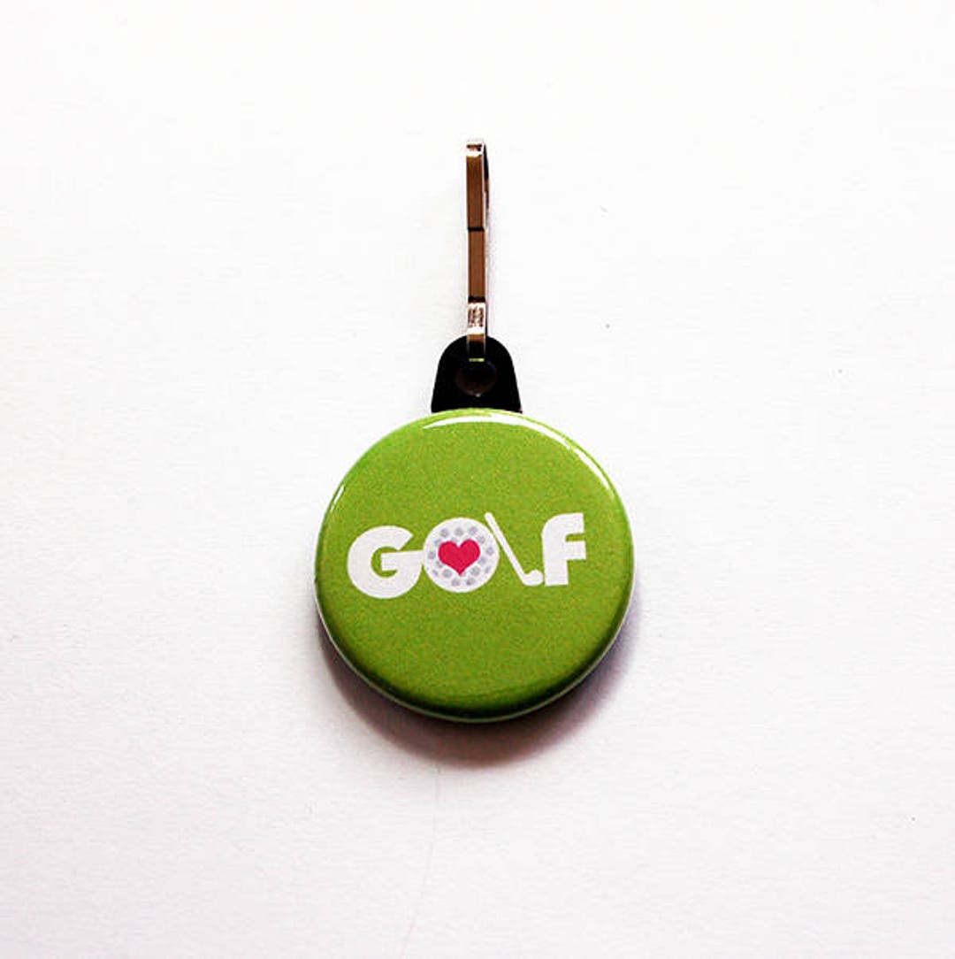 Golf Zipper Pull, Green Golf Zipper Pull, Backpack Zipper Pull, Zipper