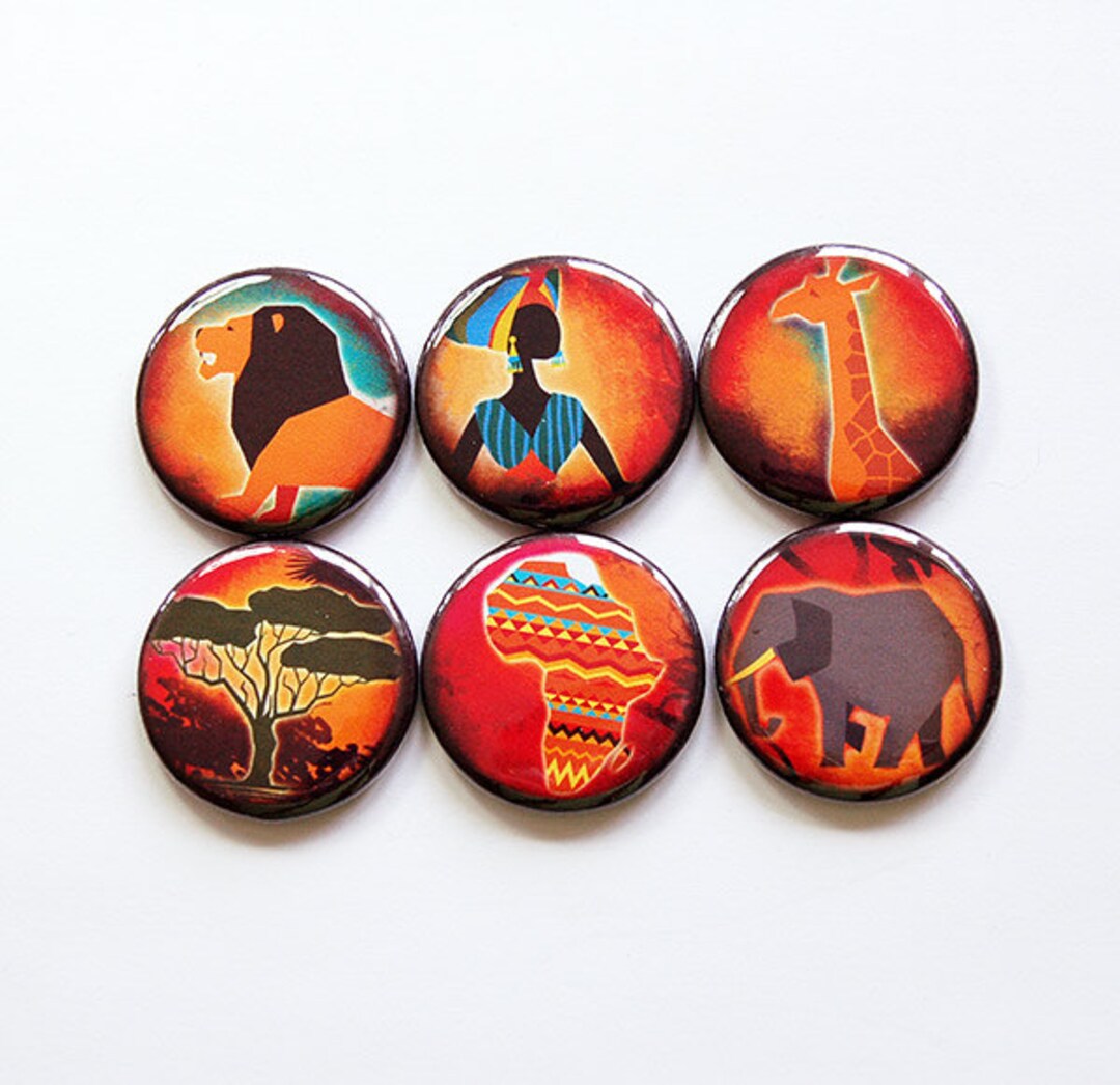 Africa Set, Button Kwanzaa Gift, Kitchen