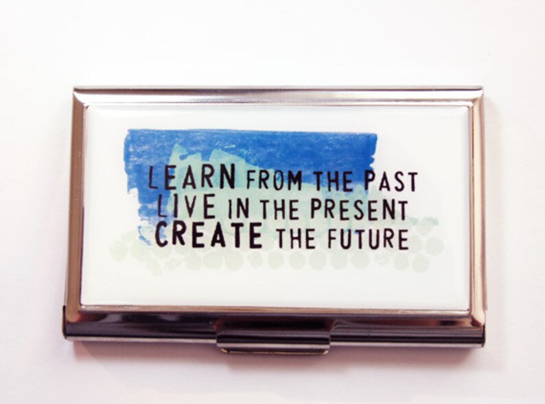 Business Card Case Card case Motivational words Create Yourself 3666 Motivation Inspirational Words business card holder