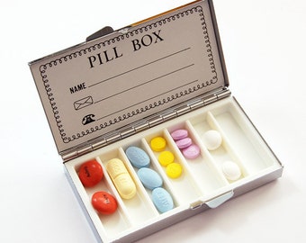 Geode 7day Pill Box Cute Business Card Holder Weekly Pill 
