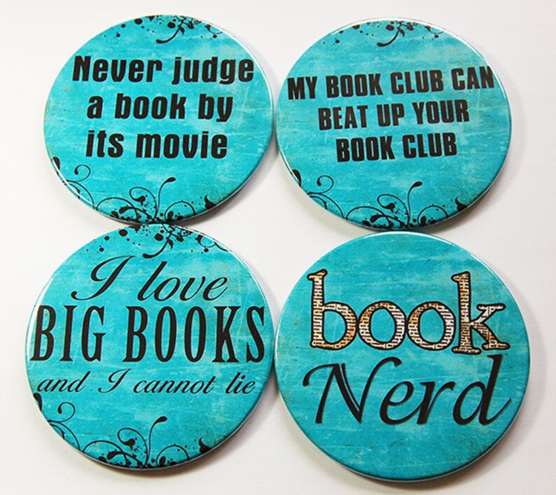 Drink Coasters Coasters Book Club Coasters Hostess Gift Etsy