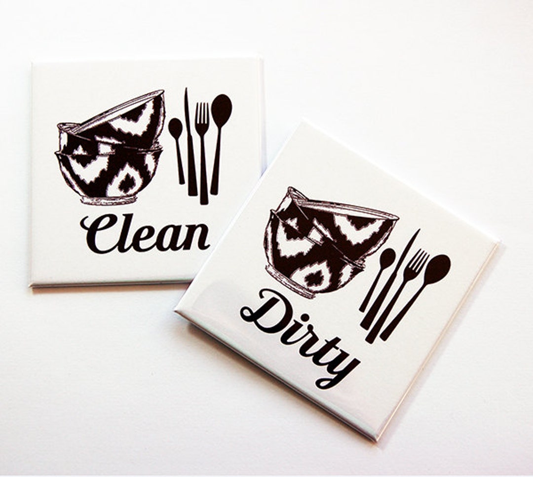 Dishwasher Magnet, Dishes Magnet, Clean Magnet, Dirty Magnet, Dirty ...