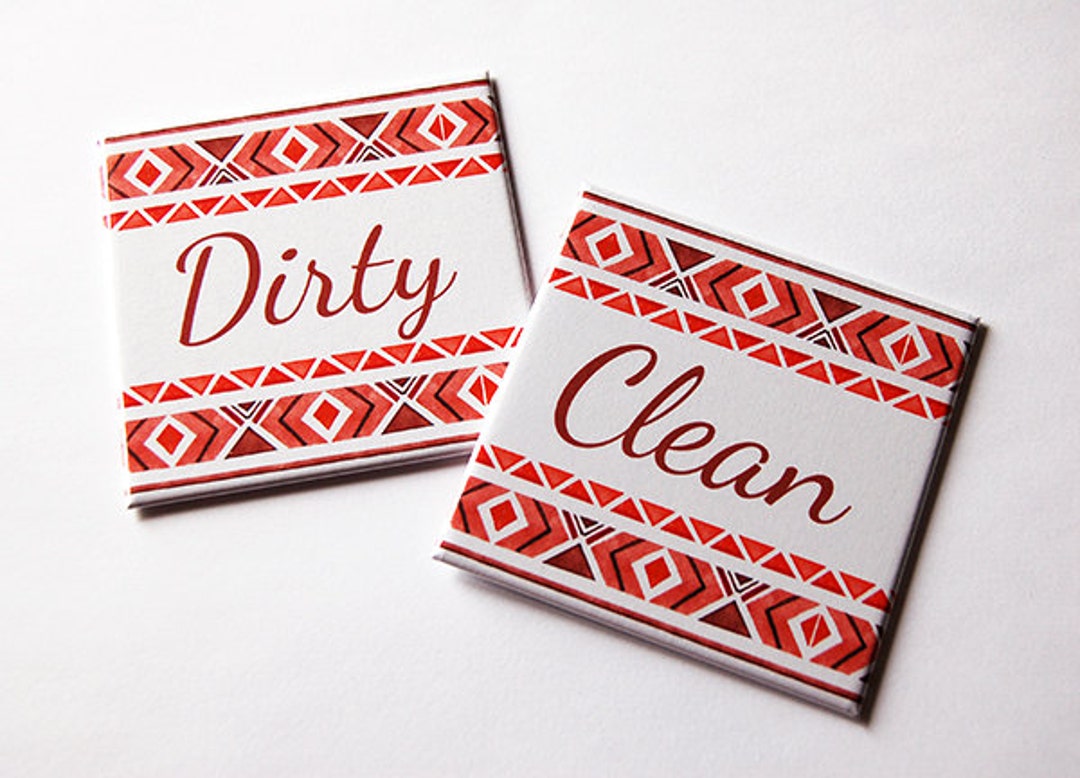 Clean Dirty Magnets, Tribal, Boho, Clean Dishes Magnet, Dirty Dishes ...