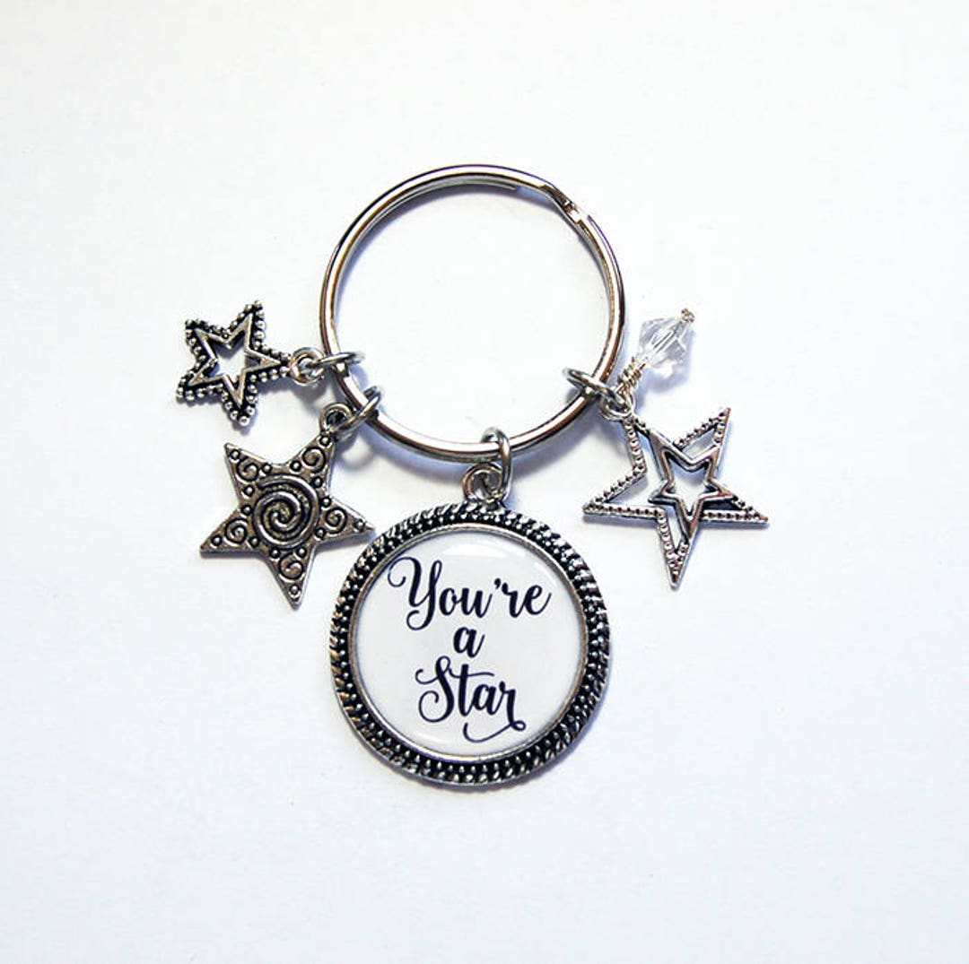Star Keyring You're A Star Keychain, Star Keyring, Stocking Stuffer, Star Charms ...