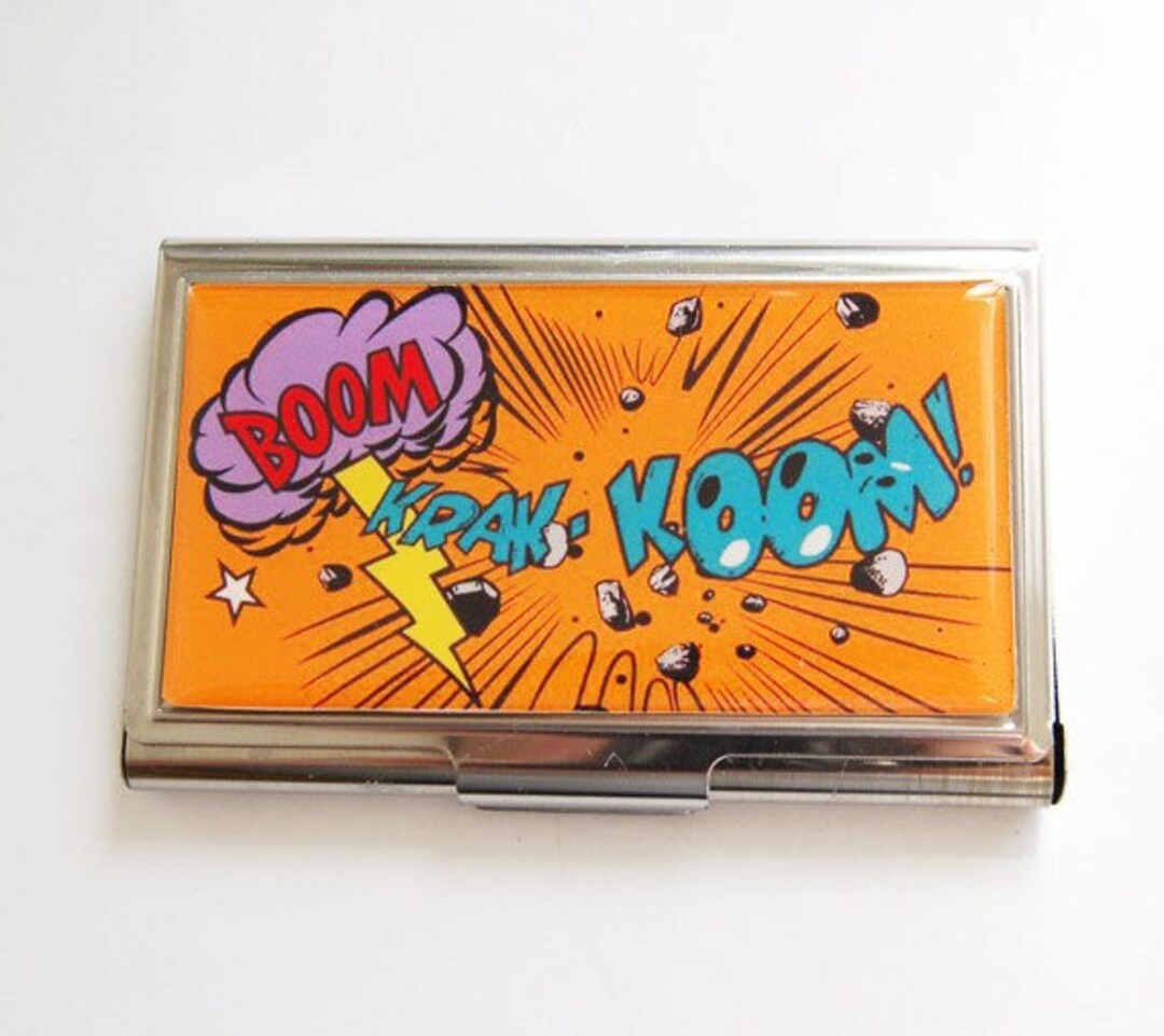 Business Card Case Comic Book Style Card Holder Geekery Etsy