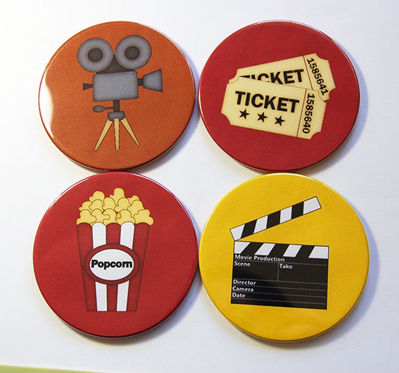 Movie Coasters, Coasters, Wine Coasters, Drink Coasters, Tableware, Housewarming Gift, Hostess Gift, Movie Night, Tableware 5019 image 2