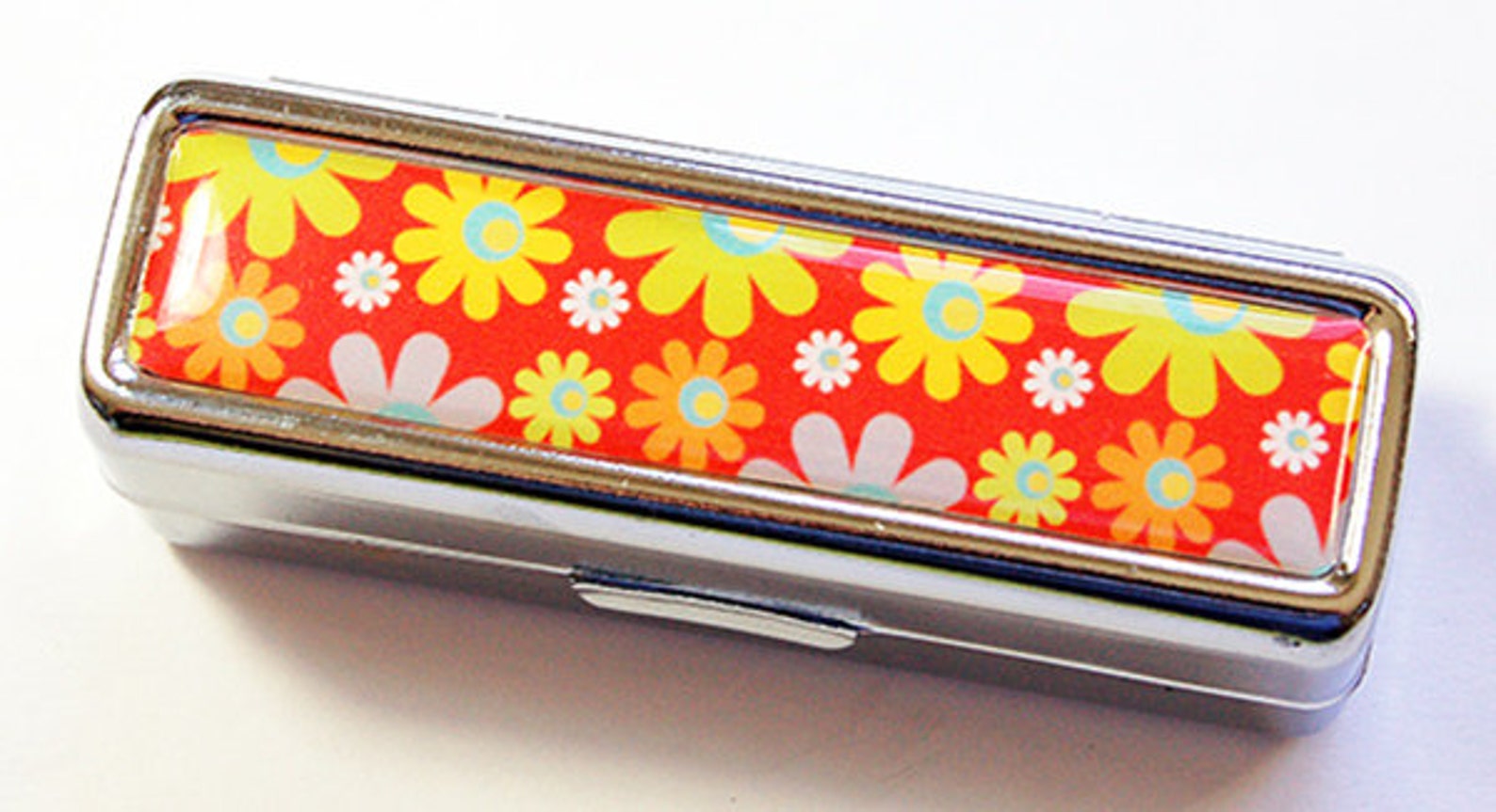 Flower Lipstick Case Lipstick Case With Mirror Lipstick Etsy