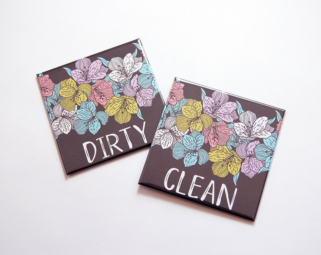 Clean Dirty Floral Dirty Dishes Clean Dishes Etsy