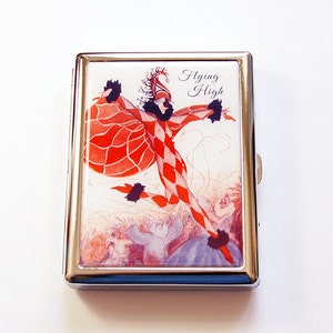 Cigarette Case, Flying High, Cigarette box, Metal cigarette case, Metal Wallet, Case for smokes, Harlequin, Fantasy 5073C image 1