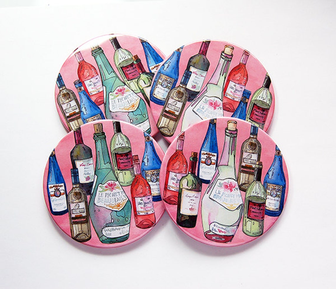 Wine Glass Coasters Drink Coasters Coasters Hostess Gift Etsy Canada