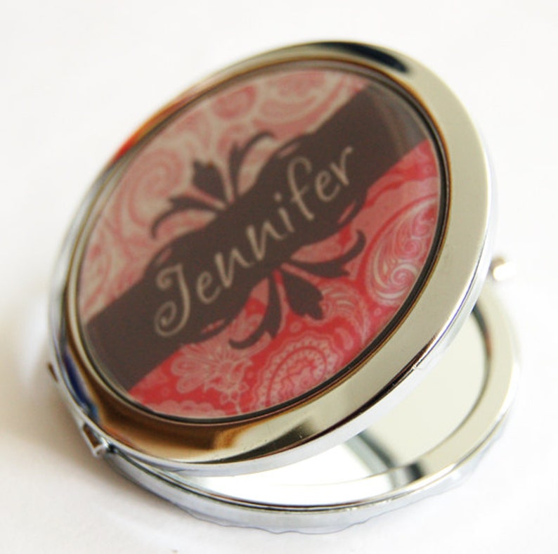 Custom compact mirror personalized compact mirror pink Etsy