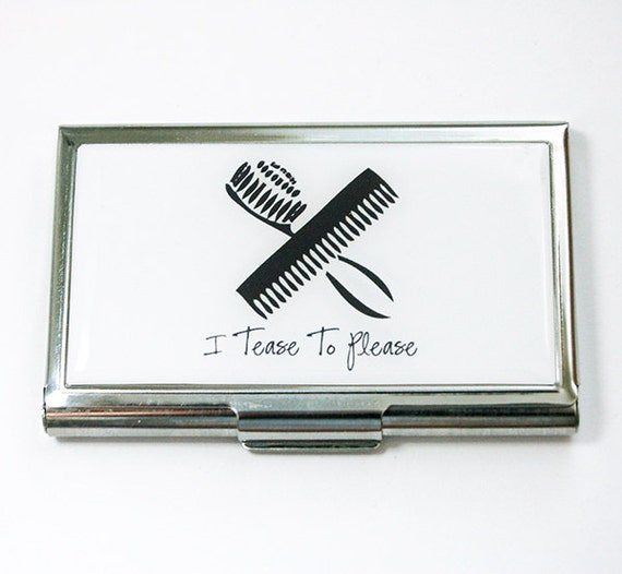 I Tease To Please Business Card Holder Gift For Hairdresser Etsy