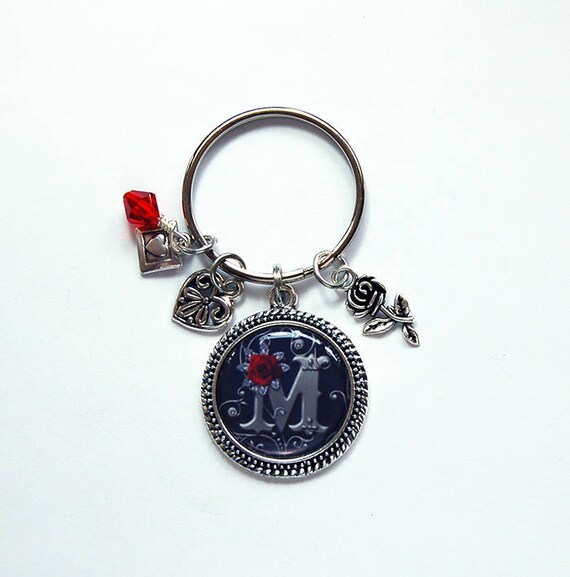 Monogram keychain Keyring for her personalized gift Etsy