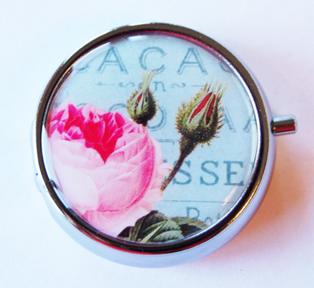 Case Flower Pill Box Pill Case Pill Container Floral Gift Etsy