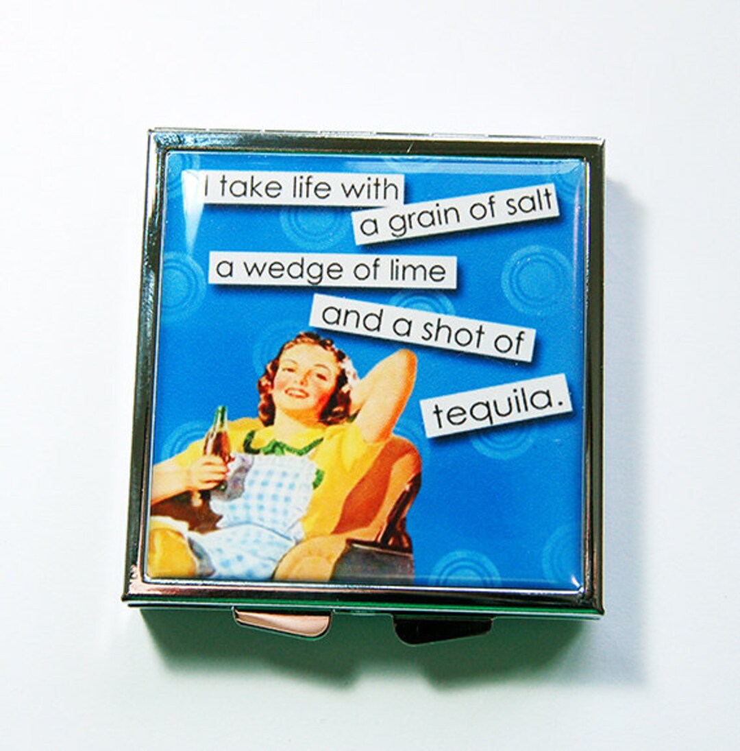 Funny Pill Box, Funny Pill Case, Pill Case, Square Pill Box, Square