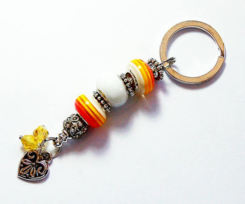 Keychain for Her Pretty Keyring Glass Bead Keychain Etsy