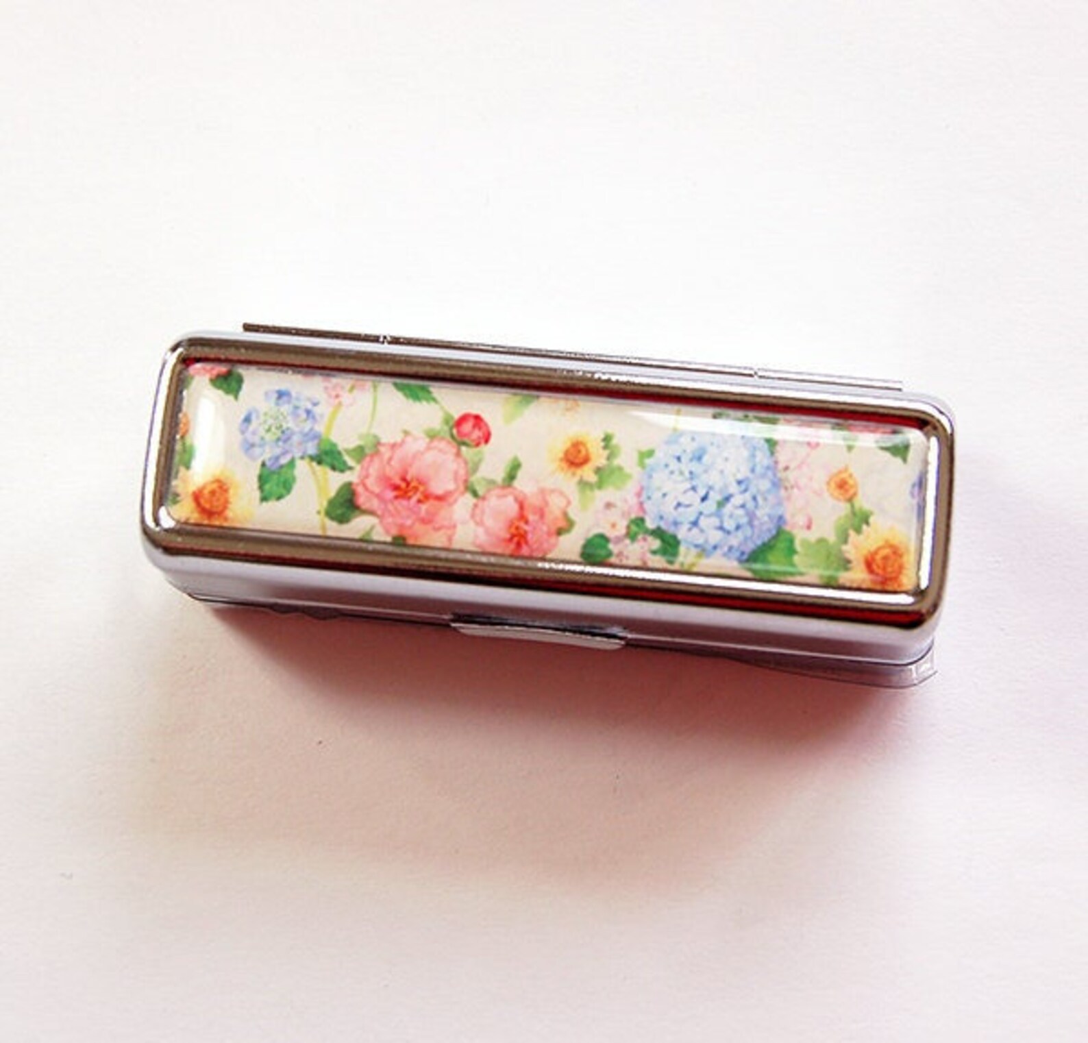 Flower Lipstick Case Lipstick Case With Mirror Floral Etsy