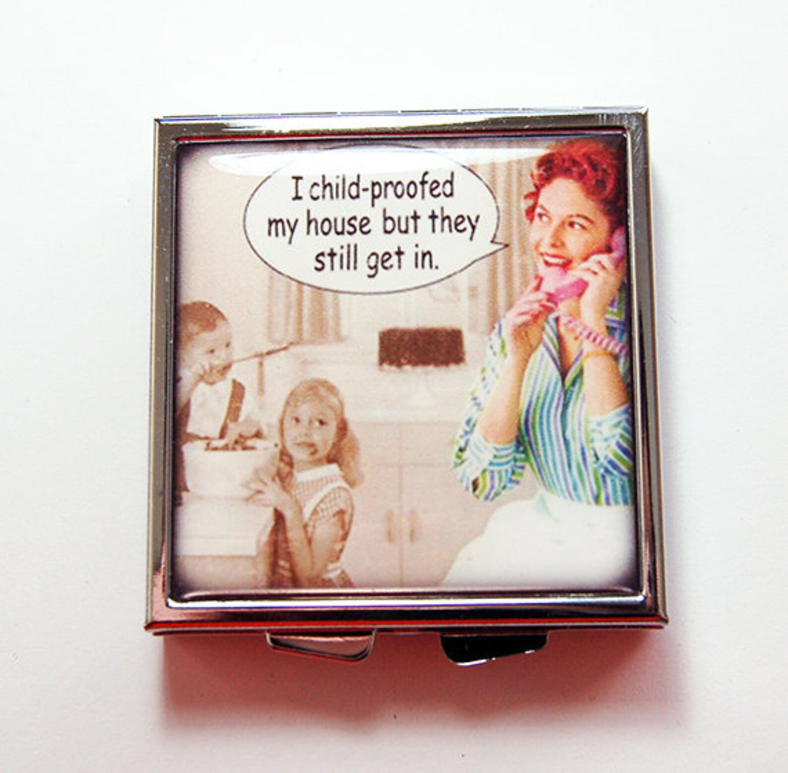 Funny Pill Box Funny Pill Case 4 Sections Humor Square Etsy
