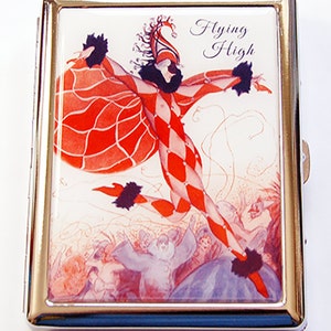 Cigarette Case, Flying High, Cigarette box, Metal cigarette case, Metal Wallet, Case for smokes, Harlequin, Fantasy 5073C image 2