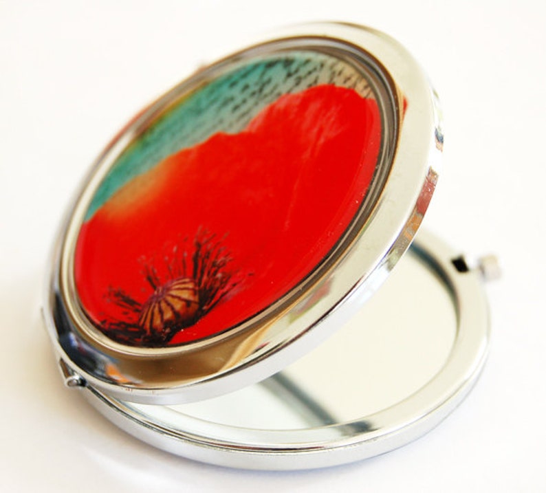 Poppy Compact Mirror Mirror Purse Mirror Compact Mirror Etsy