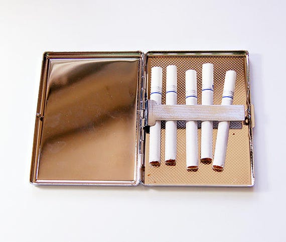 Pitillera vintage para mujer, metal, con caja de regalo, caja de  cigarrillos para mujer y mujer, pitillera antigua para 100 mm Slim 20  cigarrillos