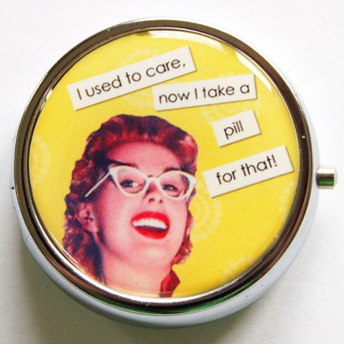 Funny Pill Box Case Pill Case Pill Container Yellow Gift Etsy