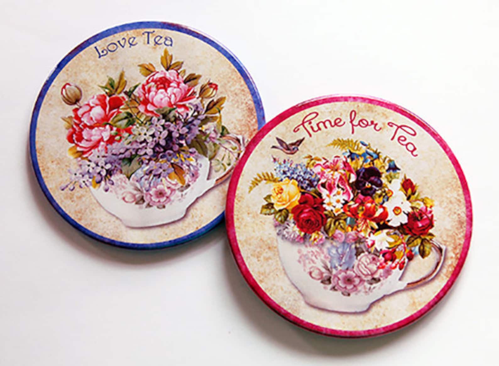 Tea Coasters Coasters Tea Cup Coaster Hostess Gift Drink Etsy Canada